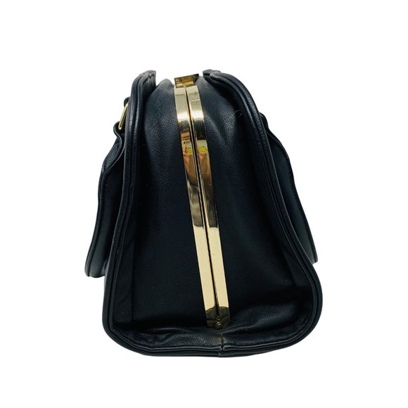 Christian Lacroix Purse Black & Gold Structured Top Handle Bag Vintage Style - Picture 8 of 10